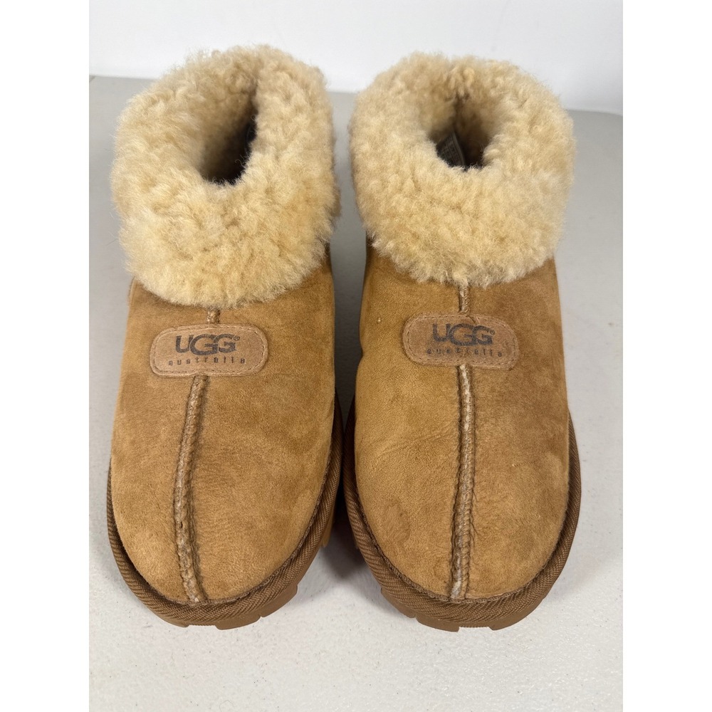 UGG Australia Tasman Suede Sheepskin Slippers Chestnut Brown Lug Sole Mens 9 - Picture 8 of 11
